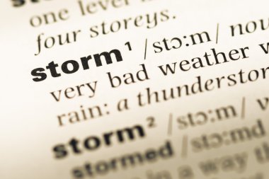 Eski İngilizce sözlük sayfası word fırtına ile yakın çekim