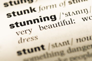 Eski İngilizce sözlük sayfası word çarpıcı yakın çekim