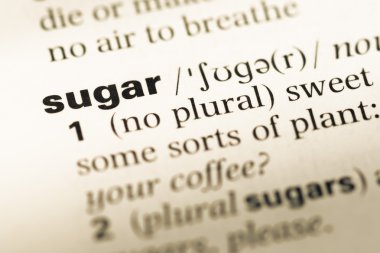 Eski İngilizce sözlük sayfası word şeker ile yakın çekim