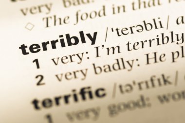 Word ile eski İngilizce sözlük sayfasının son derece yakın çekim