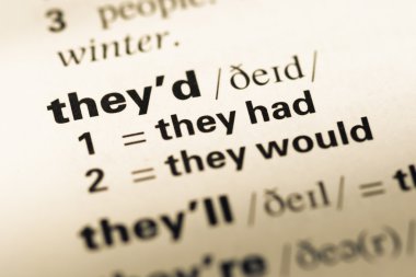 Onlar vardı kelime ile eski İngilizce sözlük sayfasının yakın çekim