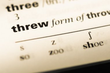 Yakın eski İngilizce sözlük sayfası word ile attı