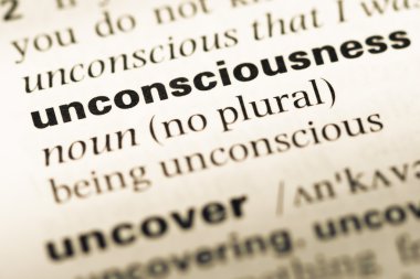 Eski İngilizce sözlük sayfası word bilinçsizlik ile yakından