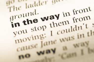 Eski İngilizce sözlük sayfası word şekilde ile yakın çekim