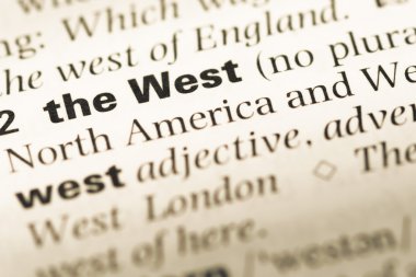 Eski İngilizce sözlük sayfası word ile Batı yakın çekim