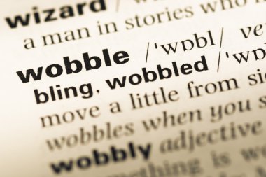 Eski İngilizce sözlük sayfası word sallantı ile yakın çekim