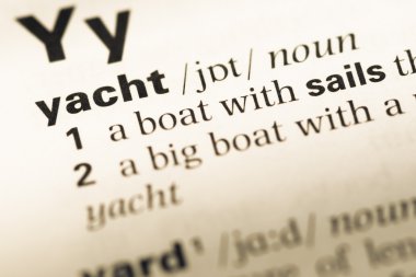 Eski İngilizce sözlük sayfası word yat ile yakın çekim