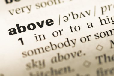 Eski İngilizce sözlük sayfası word yukarıdaki ile yakın çekim