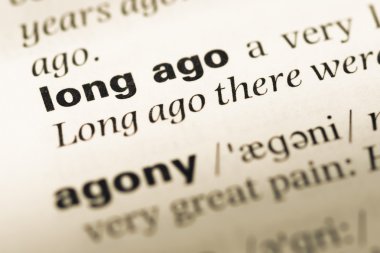 Uzun zaman önce eski İngilizce sözlük sayfası word ile yakından