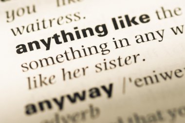 Eski İngilizce sözlük sayfası word ile böyle bir şey yakın çekim