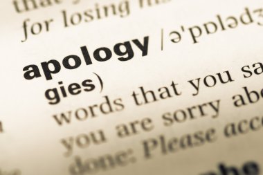 Eski İngilizce sözlük sayfası word özür ile yakın çekim