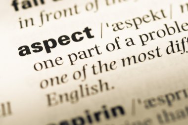 Eski İngilizce sözlük sayfası word en/boy oranı, yakın çekim