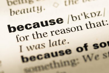 Çünkü eski İngilizce sözlük sayfası word ile yakından