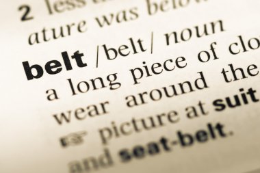 Eski İngilizce sözlük sayfası word kemer ile yakın çekim