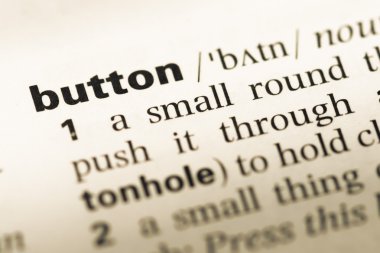 Eski İngilizce sözlük sayfası word düğmem ile yakın çekim