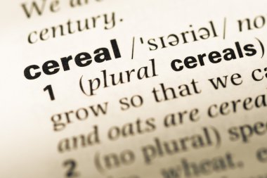 Eski İngilizce sözlük sayfası kelime tahıl ile yakın çekim