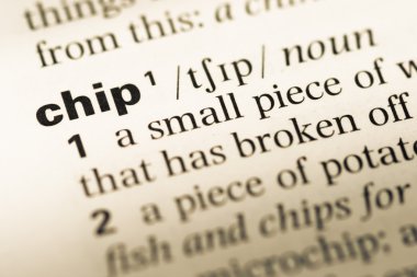 Eski İngilizce sözlük sayfası word çip ile yakın çekim