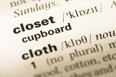 Eski İngilizce sözlük sayfası word dolap ile yakın çekim