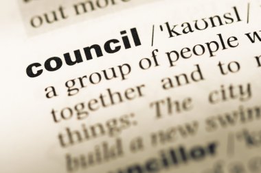 Eski İngilizce sözlük sayfası word Konseyi ile yakın çekim