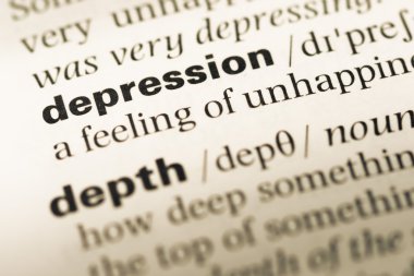 Eski İngilizce sözlük sayfası word depresyon ile yakın çekim