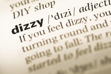 Eski İngilizce sözlük sayfası word dizzy ile yakın çekim