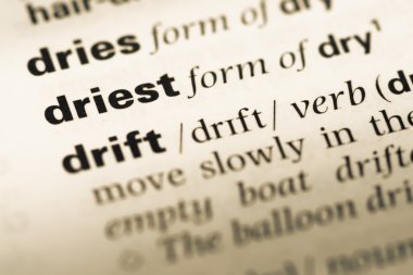 Eski İngilizce sözlük sayfası word kurak ile yakın çekim