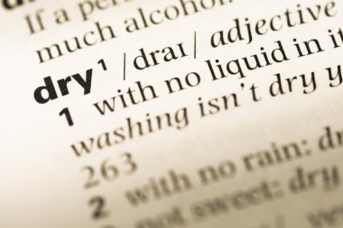 Eski İngilizce sözlük sayfası word kuru ile yakın çekim