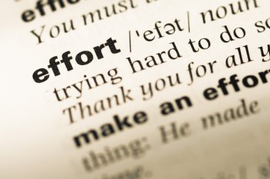 Eski İngilizce sözlük sayfası word çaba ile yakın çekim