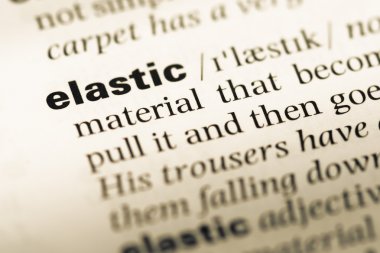 Eski İngilizce sözlük sayfası word elastik ile yakın çekim
