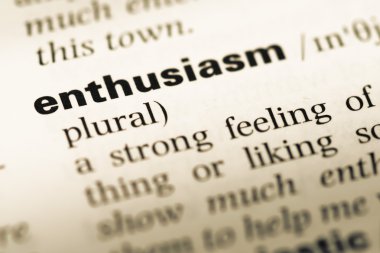 Eski İngilizce sözlük sayfası word coşku ile yakın çekim