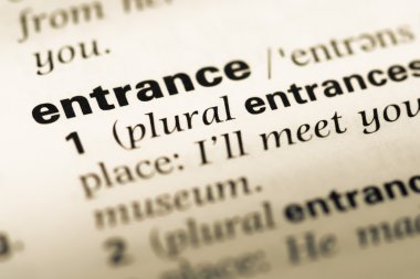 Eski İngilizce sözlük sayfası word giriş ile yakın çekim