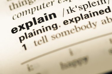 Yakın eski İngilizce sözlük sayfası word ile açıklamak