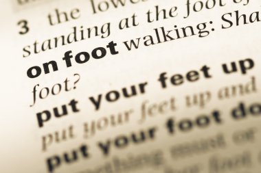 Eski İngilizce sözlük sayfası word yürüyerek ile yakın çekim