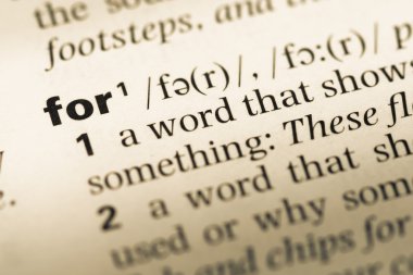 Eski İngilizce sözlük sayfası için kelime ile yakın çekim