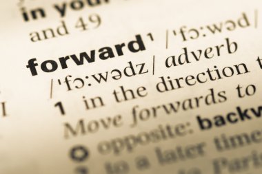 Eski İngilizce sözlük sayfası word ileri ile yakın çekim