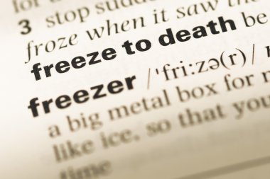 Eski İngilizce sözlük sayfası word donma ölüm ile yakın çekim