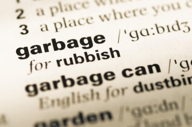 Eski İngilizce sözlük sayfası word çöp ile yakın çekim