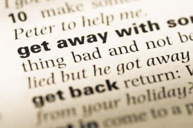 Eski İngilizce sözlük sayfası ile kelime almak uzağa ile yakın çekim