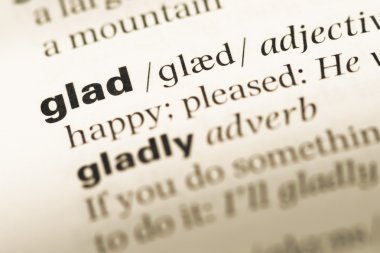 Eski İngilizce sözlük sayfası word memnun ile yakın çekim