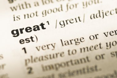 Eski İngilizce sözlük sayfası word büyük ile yakın çekim