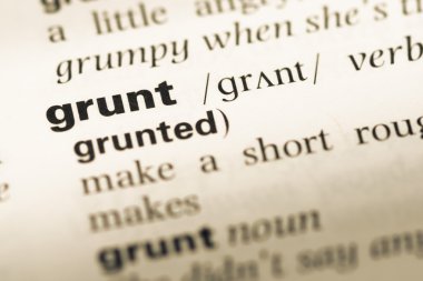 Eski İngilizce sözlük sayfası word homurtu ile yakın çekim