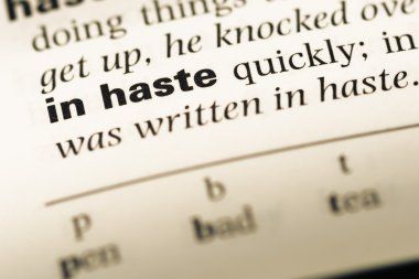 Eski İngilizce sözlük sayfanın Word'de acele ile yakın çekim