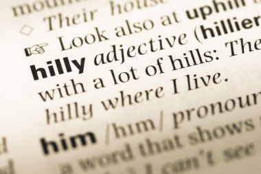 Eski İngilizce sözlük sayfası word tepelik ile yakın çekim