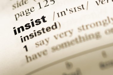 Yakın eski İngilizce sözlük sayfası word ile ısrar