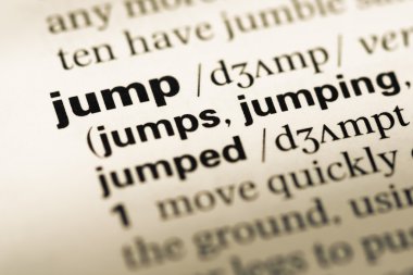 Eski İngilizce sözlük sayfası word atlama ile yakın çekim