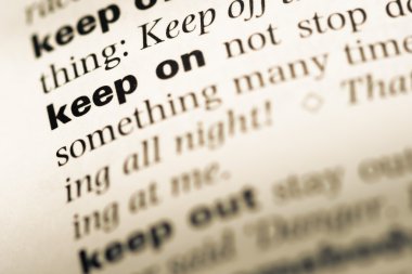 Eski İngilizce sözlük sayfası word devam ile yakın çekim