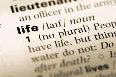 Eski İngilizce sözlük sayfası word hayat ile yakın çekim