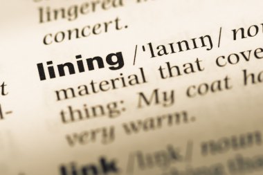 Eski İngilizce sözlük sayfası word astar ile yakın çekim