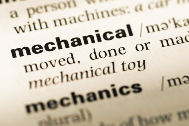 Eski İngilizce sözlük sayfası word mekanik ile yakın çekim