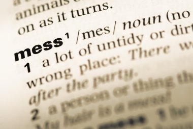 Eski İngilizce sözlük sayfası word karışıklık ile yakın çekim